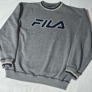 Vintage Fila Sweatshirt Men's S Crewneck 90s Y2K Embroidered Logo Made In Turkey